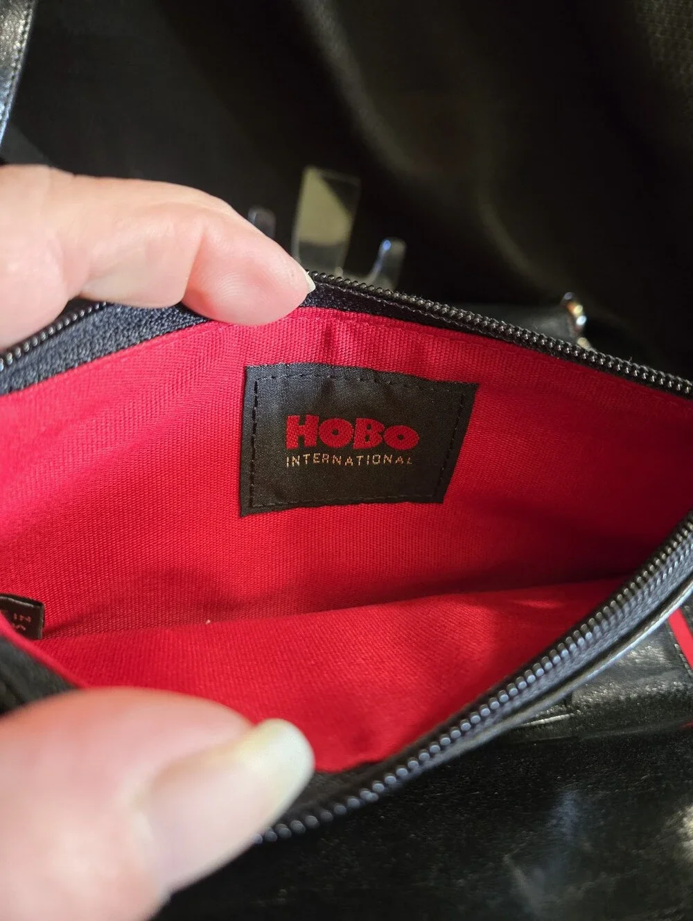 HOBO Classic Black Leather Shoulder Bag